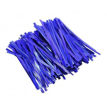 Твист-лента синяя для упаковки пакетов, 20шт