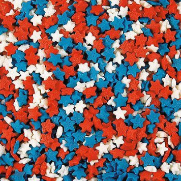 Посыпки Звезды красные, белые, синие, 50г