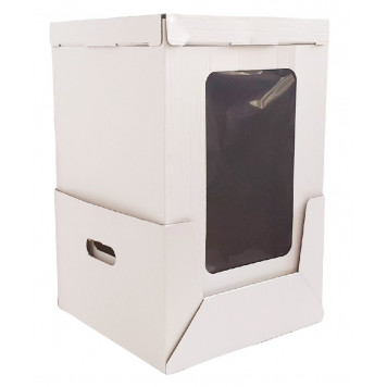 Коробка 32*32*50 с окном и подносом 1/10