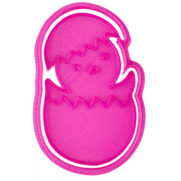 Вырубка со штампом Цыпленок в яйце пластик, 8см