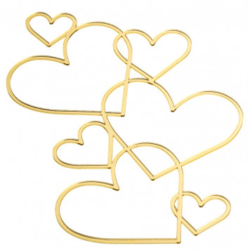 Топпер без шпажки Дорога любви золотой 11,5*16,5см