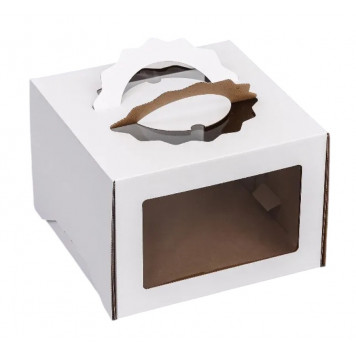 Коробка 22*22*15 с окном и ручкой