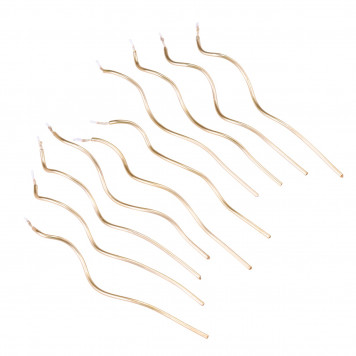 Свечи для торта витые «Серпантин», 10 шт., коктейльные, золотые, 15 см