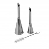 Набор кондитерских насадок с ершиком 3 шт d=2,5/1,7 см