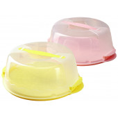 Тортовница с крышкой круглое 29 см, цвета МИКС