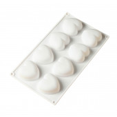 Форма для муссовых десертов и выпечки 8 ячеек "Сердца" 30х17,5х3 см (6,2х6 см), цвет белый 7721127