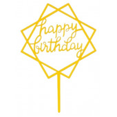 Топпер для торта «День рождения», золото