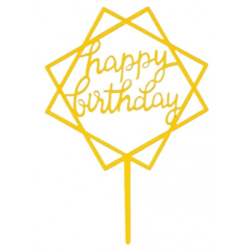 Топпер для торта «День рождения», золото