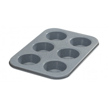 Форма для выпечки с а/п покрытием 27х19,2х2,8 см "Мрамор. Круг" 6 ячеек