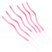 Свечи для торта витые «Серпантин» 6 шт., коктейльные, розовый блик