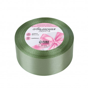 Лента атласная №65(93) 40мм*25±1ярд(23м±1м) фисташковый АУ   5036874