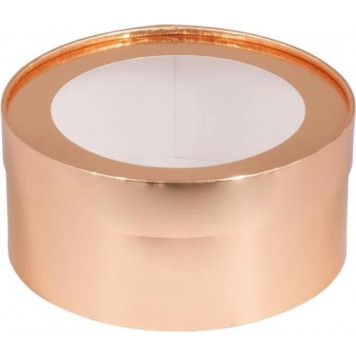 Коробка шляпная 16*7см золото