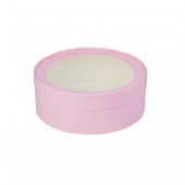 Коробка шляпная 20*7см розовая