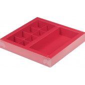 Коробка 8 конфет и плитка 16*8 красная