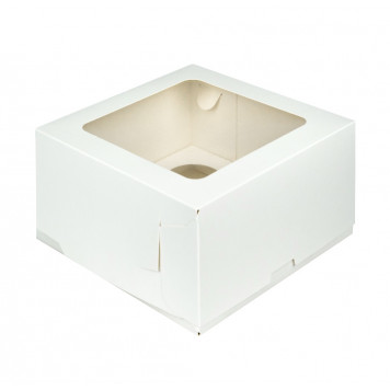 Коробка 4 капкейка 16*16*10 белая