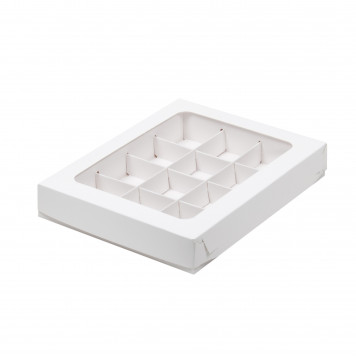 Коробка 12 конфет 19*15*3 белая