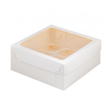Коробка 9 капкейков 23*23*10 белая
