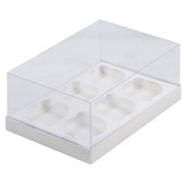 Коробка 6 капкейков Премиум купол 23*16*10 белая