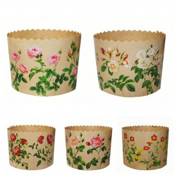 Форма для кулича бум. 110*85 Розы