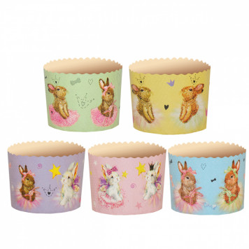 Форма для кулича бум. 70*85мм Зайчики