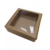 Коробка 21*21*7 с окном крафт