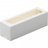 Коробка для макарон 18*5*5 белая с окном матовая