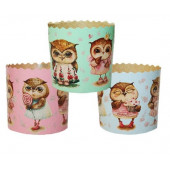 Форма для кулича бум. 70*60мм Совушки