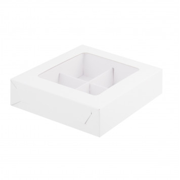Коробка 4 конфеты 12*12*3 белая