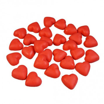 Сердечки из глазури красные, 200гр