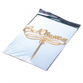 Топпер "С Юбилеем, завиток" золото 7*15 см