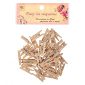 Декор для творчества дерево "Прищепка" (набор 40 шт) 2,5х0,8 см