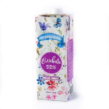Сливки Литвиновские 33%, 1л