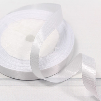 Лента Атласная Сатин 1,2см*25ярд Белый 1/10 1/600