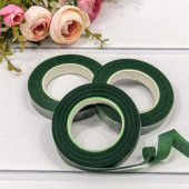 Лента Тейп для цветов 1,2см*25ярд Тёмно-зелёный
