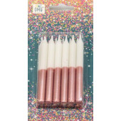 Свечи для торта набор (12 шт.) 8см Белый/Бронзовый 1/12 20010-95/6