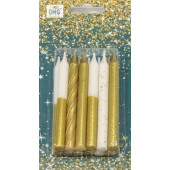 Свечи для торта набор (12 шт.) 8см (микс 16) 1/12 20010-95/16