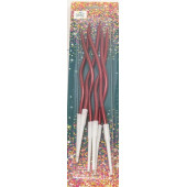 Свечи для торта набор "Спираль" 13см Красный 1/12 1/432