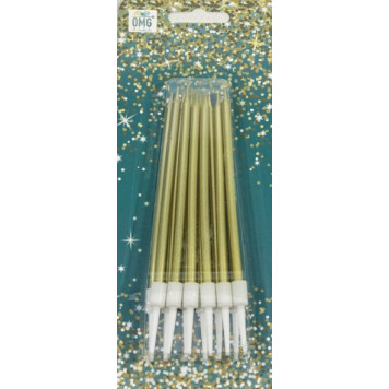 Свечи для торта набор 10см Золотой 1/12 1/288