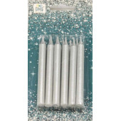 Свечи для торта набор (12 шт.) 8см Серебряный 1/12 1/144