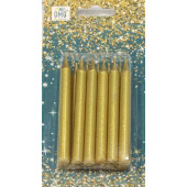 Свечи для торта набор (12 шт.) 8см Золотой 1/12 1/144