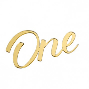 Топпер без шпажки One золотой 8*5см