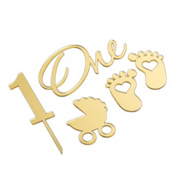 Топпер без шпажки Детский набор золотой 5шт