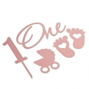 Топпер без шпажки Детский набор розовый 5шт