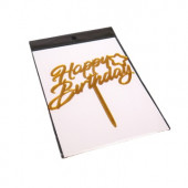 Топпер Happy Birthday звездочка золото 6*13см