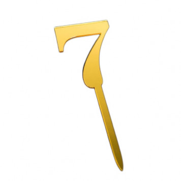 Топпер цифра 7 золото 3,5*5см
