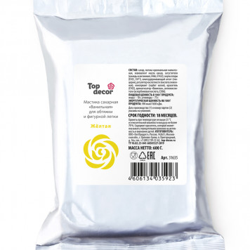 Мастика Топ декор Желтая, 600гр