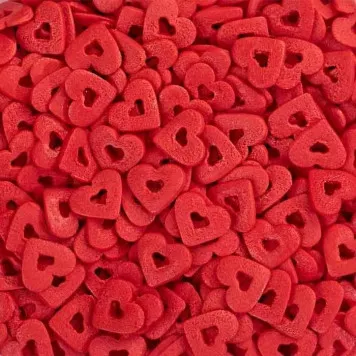 Посыпки Сердца красные большие двойные, 50г
