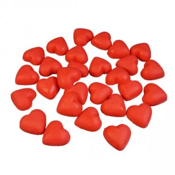 Сердечки из глазури красные, 200гр